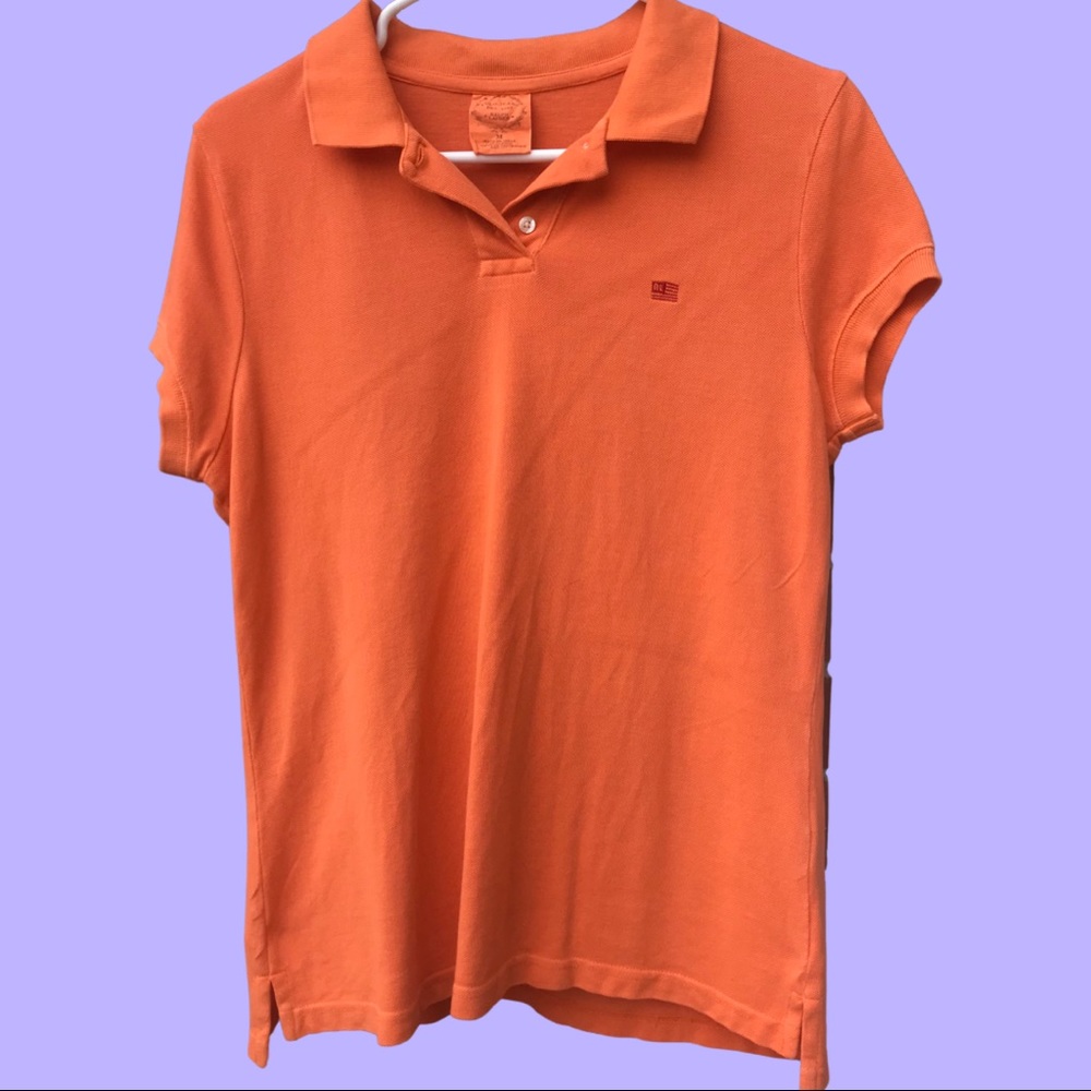 Polo Jeans Ralph Lauren orange collared shirt. 100% cotton.